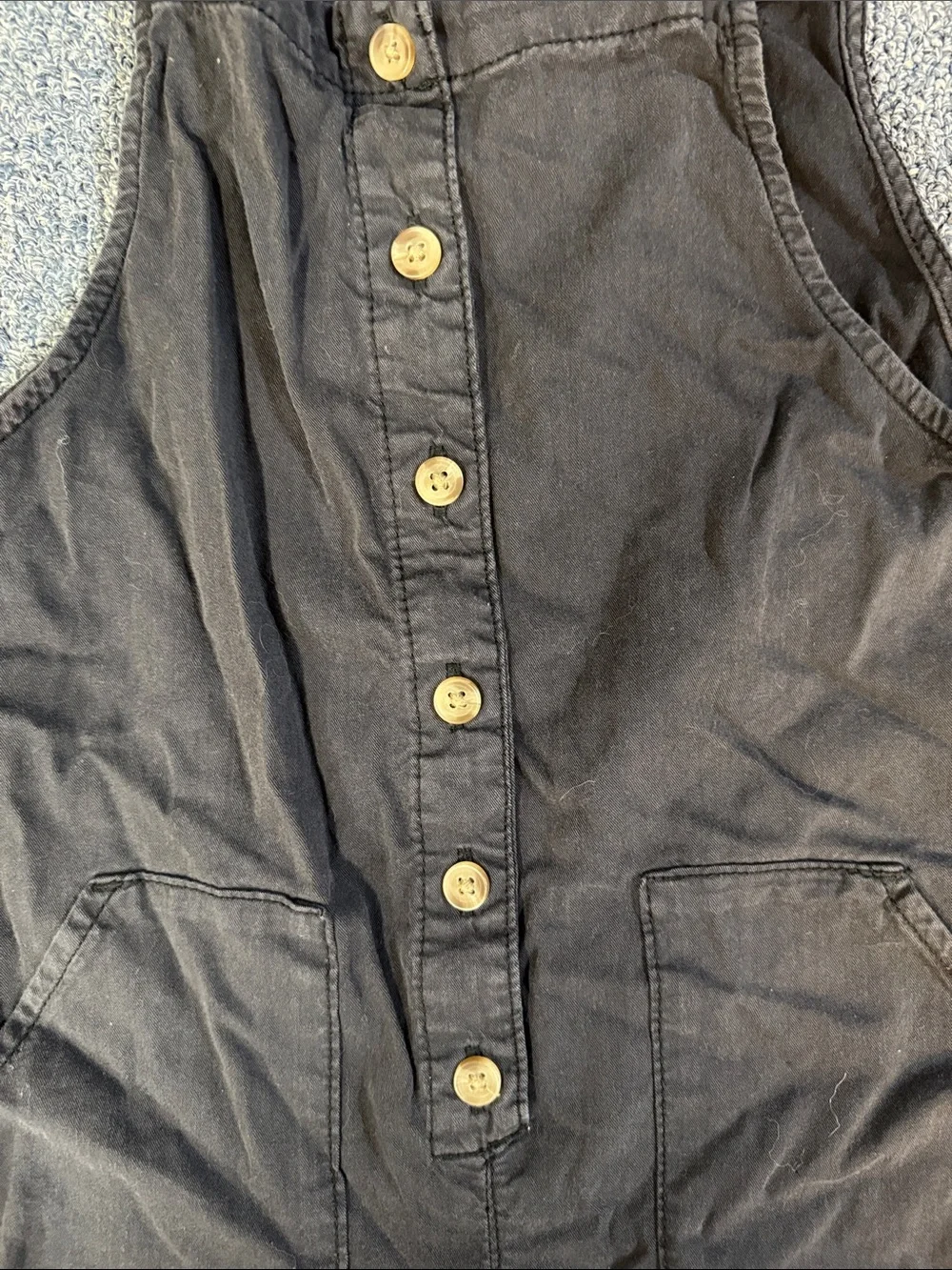 Girls Billabong Black Utility Button-Front Overalls